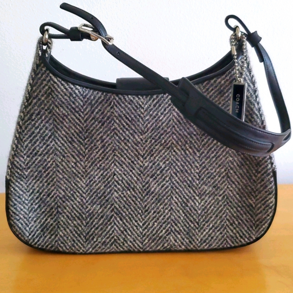 Coach wool and leather bag